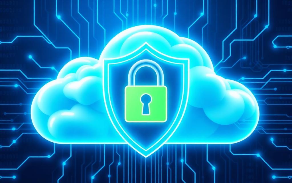 Ilustrasi keamanan cloud dan enkripsi data